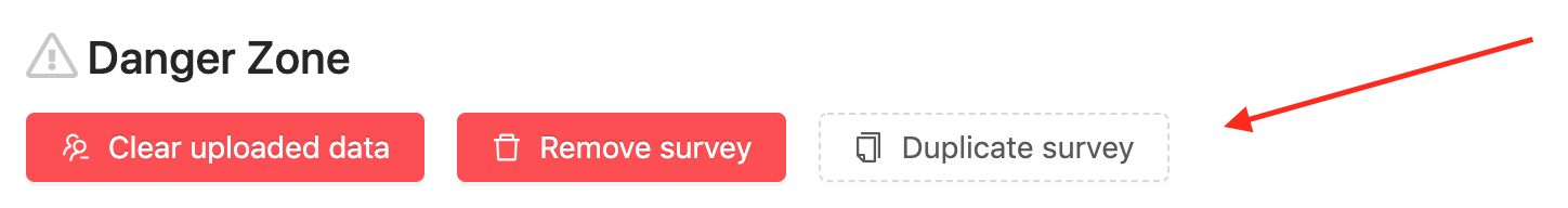 Survey settings location