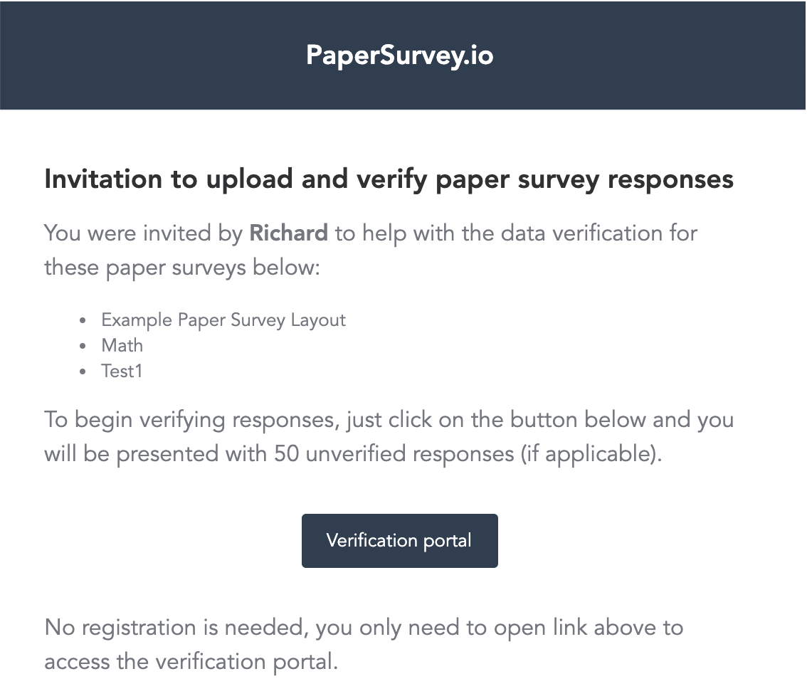 Verification operator email