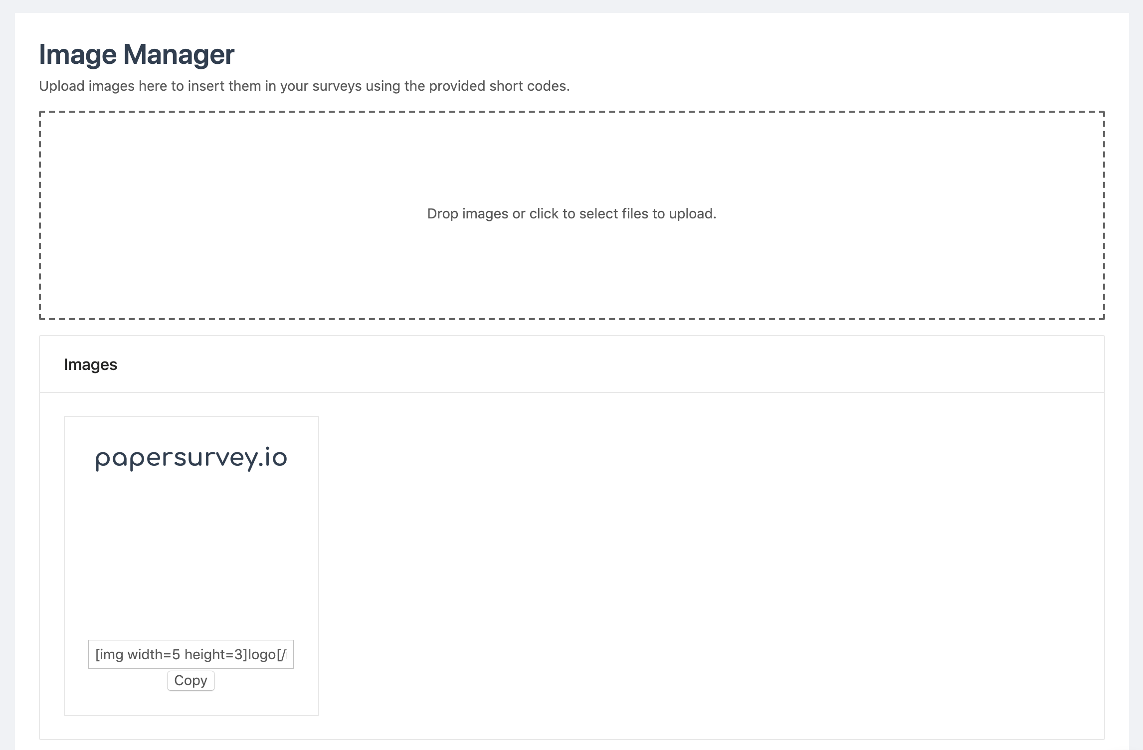 Image manager for surveys