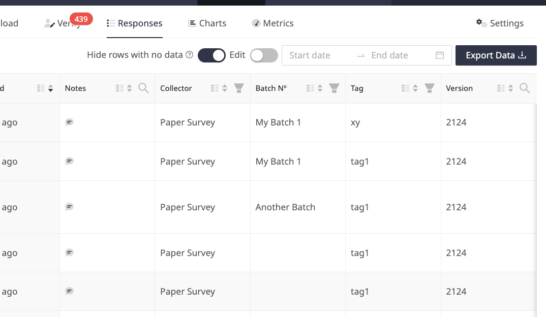 Tagging survey responses