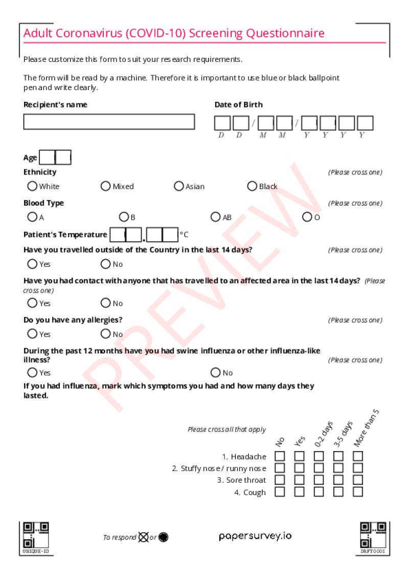 research survey paper template