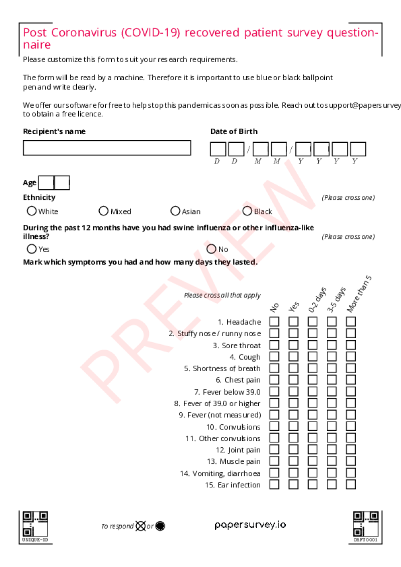 Paper Survey Templates Papersurvey Io