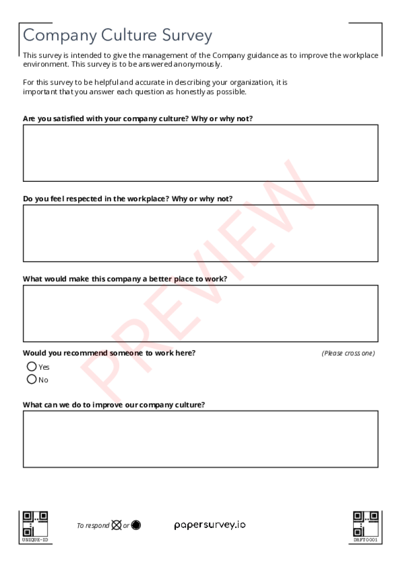 Paper Survey Templates Papersurvey Io