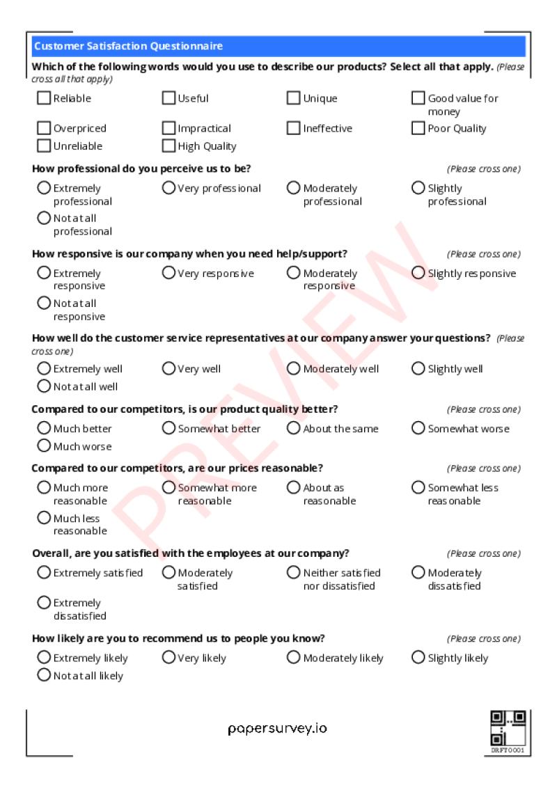 research survey paper template