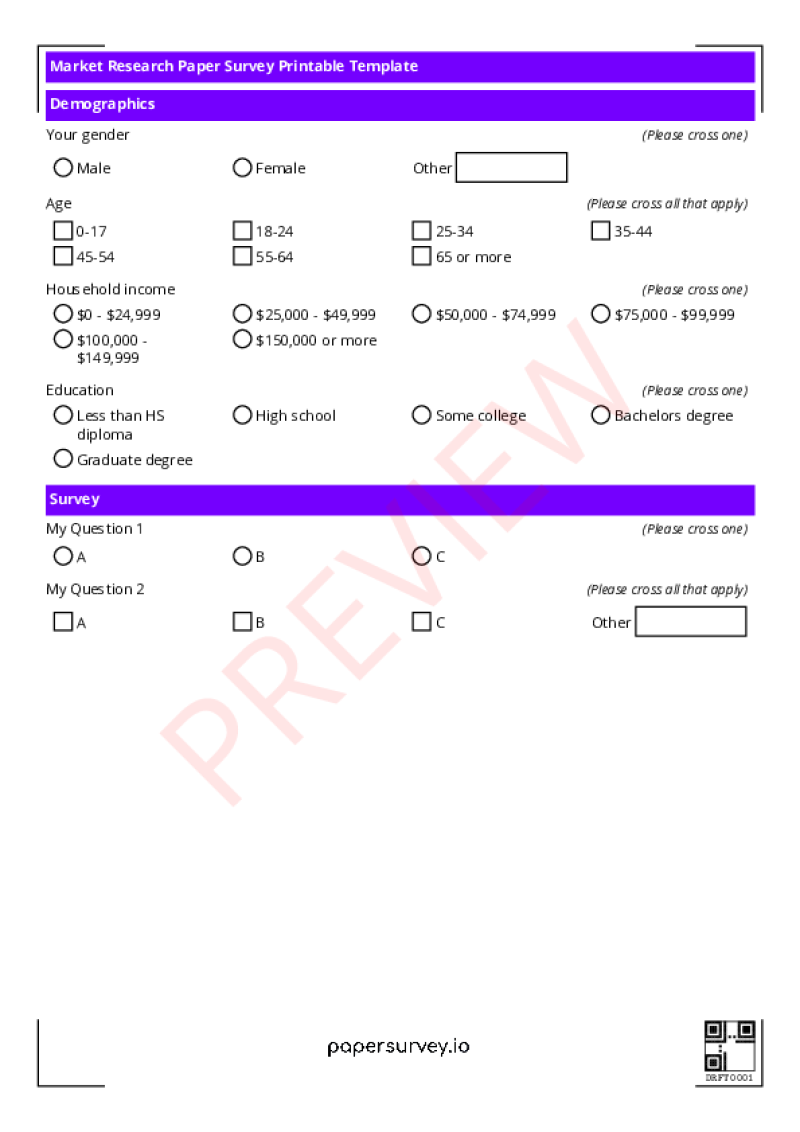 research survey paper template