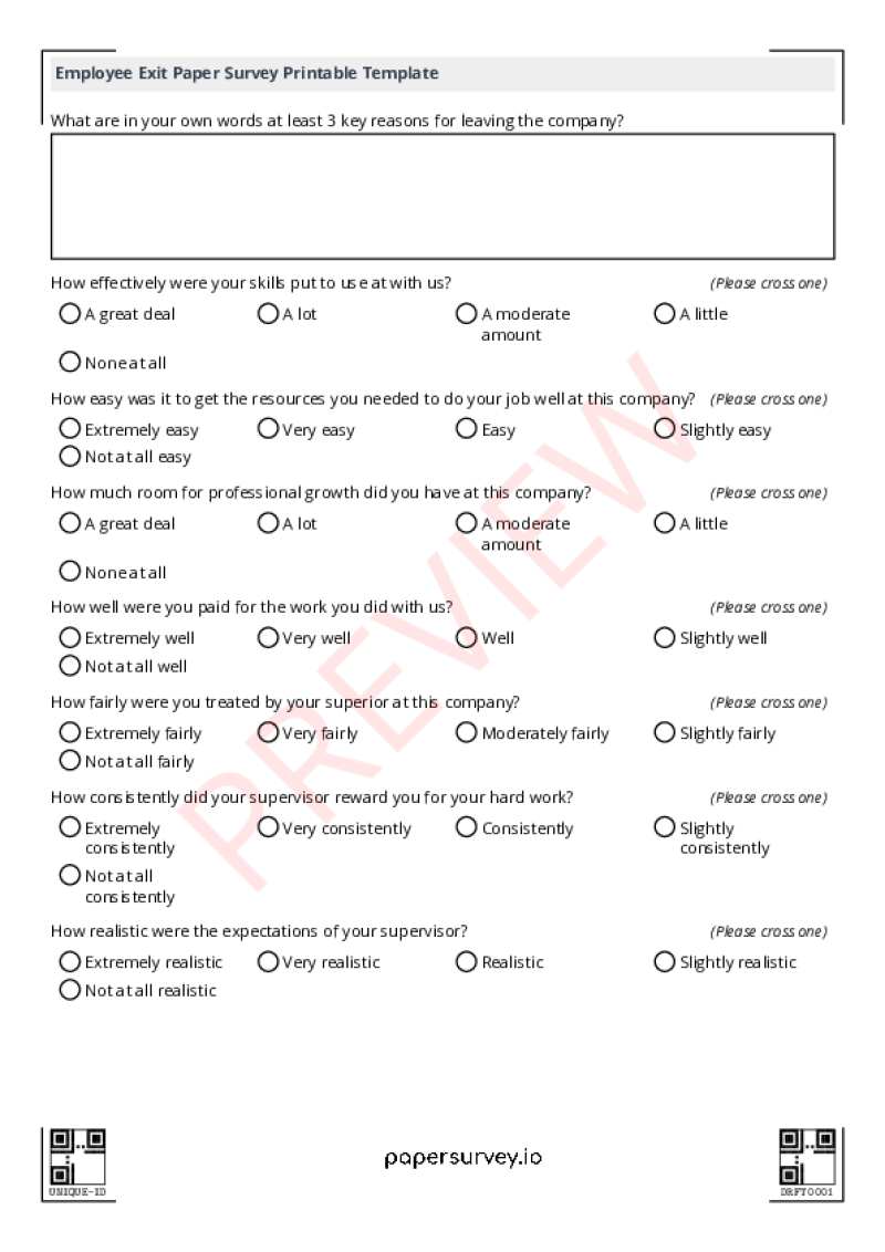 Paper Survey Templates Papersurvey Io