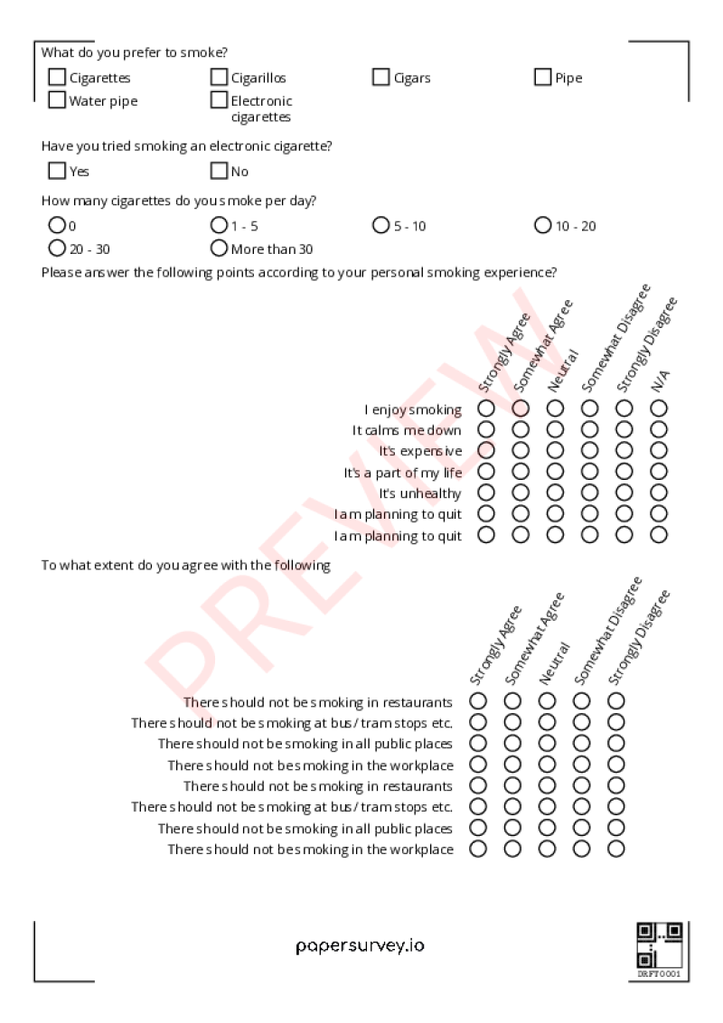 research survey paper template